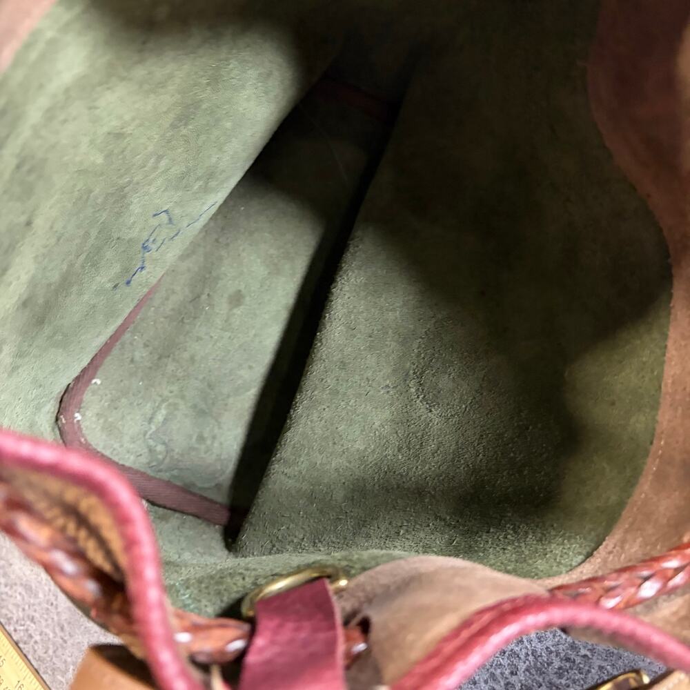 Green Vintage Dooney & Bourke Pebbled Leather Bucket Bag - Picture 7 of 8